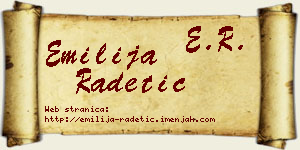 Emilija Radetić vizit kartica